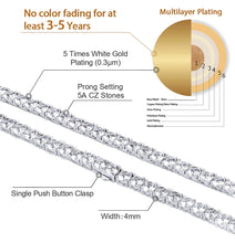 Load image into Gallery viewer, 4mm White Gold Tennis Chain
