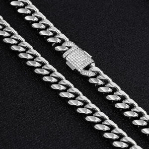 12mm White Gold Cuban chain