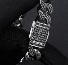 Load image into Gallery viewer, 12mm Black Iced Cuban Link Bracelet
