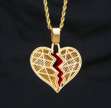 Load image into Gallery viewer, 14k Gold Broken Heart Pendant
