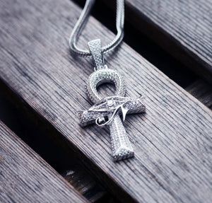 Iced Out The Eye Of Horus Ankh Cross Pendant