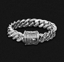 Load image into Gallery viewer, 14mm White Gold Iced Out Cuban Link Bracelet
