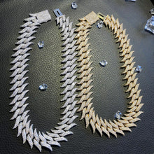 Load image into Gallery viewer, 15mm 18k Gold Spiked Diamond Cuban Chain
