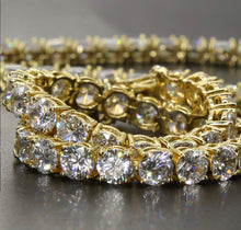 Load image into Gallery viewer, 14k Gold 5mm Tennis Chain and Bracelet Set
