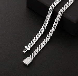 6mm White Gold Moissanite Cuban Link Chain