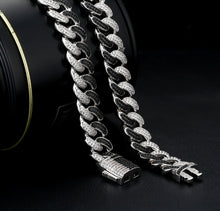 Load image into Gallery viewer, 12mm Two-Tone Iced Cuban Link Bracelet
