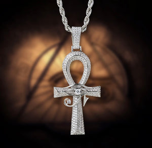 Iced Out The Eye Of Horus Ankh Cross Pendant