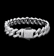 Load image into Gallery viewer, 12mm White Gold Prong Cuban Bracelet
