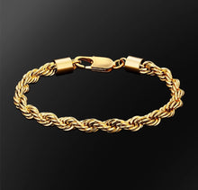 Load image into Gallery viewer, 6mm 18k Gold Rope Bracelet
