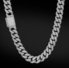 Load image into Gallery viewer, 12mm Box Clasp White Gold Cuban Link Chain Necklace
