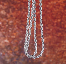 Load image into Gallery viewer, White Gold 3mm Rope Chain
