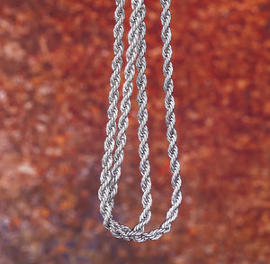 White Gold 3mm Rope Chain