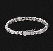 Load image into Gallery viewer, 5.5mm 14k Gold Men&#39;s CZ Diamond Clustered Tennis Bracelet
