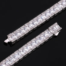 Load image into Gallery viewer, 8mm Princess Cut Baguette Tennis Bracelet
