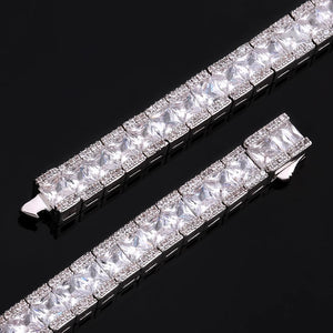 8mm Princess Cut Baguette Tennis Bracelet