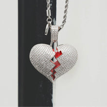 Load image into Gallery viewer, White gold Broken Heart Pendant
