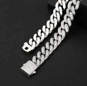 White Gold 20mm Cuban Chain