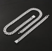 Load image into Gallery viewer, 14mm White Gold Moissanite Cuban Link Chain
