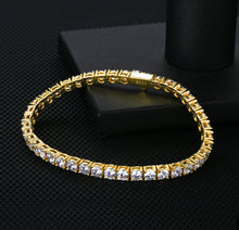 Load image into Gallery viewer, 14k Gold 4mm Sterling Silver Tennis bracelet
