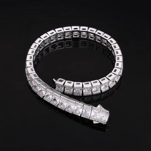 8mm Princess Cut Baguette Tennis Bracelet