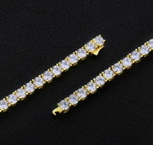 Load image into Gallery viewer, 14k Gold 4mm Sterling Silver Tennis bracelet
