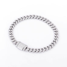 Load image into Gallery viewer, 6mm White Gold Moissanite Cuban Link Chain Bracelet
