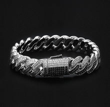 Load image into Gallery viewer, 12mm Two-Tone Iced Cuban Link Bracelet
