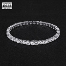 Load image into Gallery viewer, 4mm 925 Sterling Silver White Gold Tennis Bracelets
