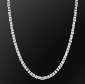 White Gold 5mm Tennis Chain/Bracelet Set