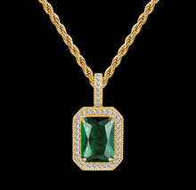 Load image into Gallery viewer, Green Emerald Gemstone 14k Gold Pendant
