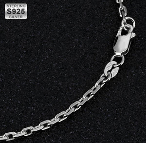 5mm White Gold 925 Sterling Silver Mens Cable Chain