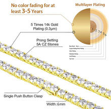 Load image into Gallery viewer, 14K Gold 6mm Tennis Chain
