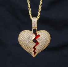 Load image into Gallery viewer, 14k Gold Broken Heart Pendant
