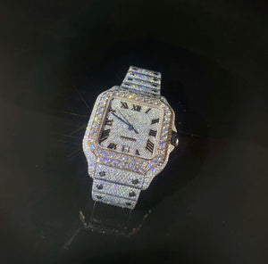 Fully Iced Out Hand Set VVS Moissanite Diamond Watch