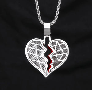 White gold Broken Heart Pendant