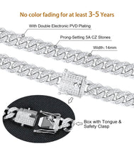 Load image into Gallery viewer, 14mm White Gold Iced Out Cuban Link Chain
