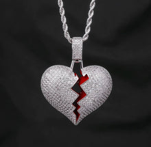 Load image into Gallery viewer, White gold Broken Heart Pendant
