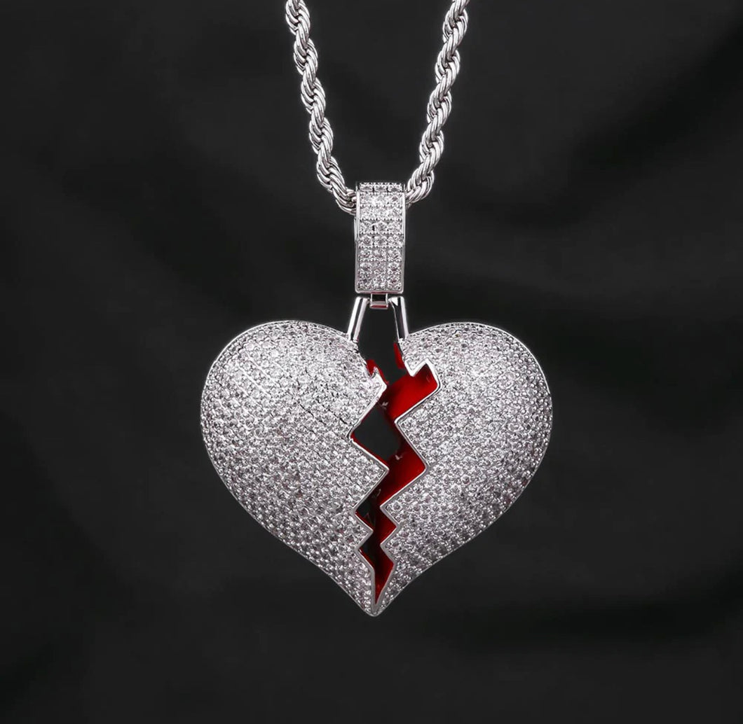 White gold Broken Heart Pendant