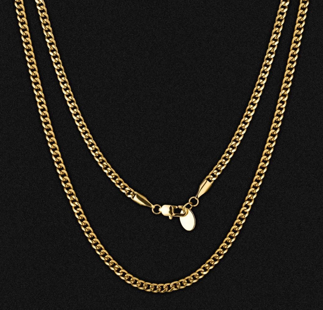 3mm 14k Gold Micro Cuban Link Chain