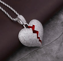 Load image into Gallery viewer, White gold Broken Heart Pendant
