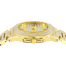 Load image into Gallery viewer, Iced Out 18k Gold Watch
