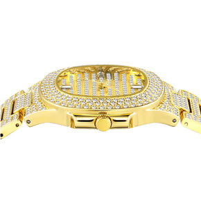 Iced Out 18k Gold Watch