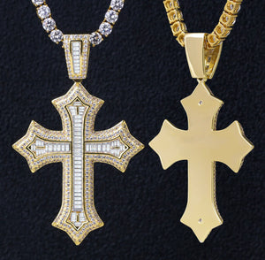 14k Gold Baguette Cross