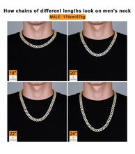 Load image into Gallery viewer, 12mm 14k Gold Iced Prong Link Choker Cuban Chain
