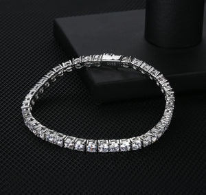 4mm 925 Sterling Silver White Gold Tennis Bracelets