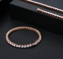 Load image into Gallery viewer, 4mm Sterling Silver Rose Gold Tennis Bracelet
