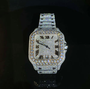 Fully Iced Out Hand Set VVS Moissanite Diamond Watch