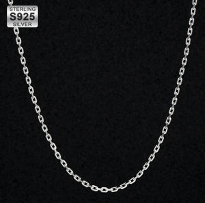 5mm White Gold 925 Sterling Silver Mens Cable Chain