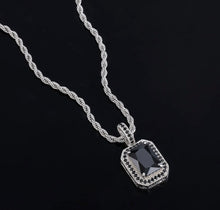 Load image into Gallery viewer, Black Emerald With White Gold Necklace
