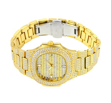 Load image into Gallery viewer, Iced Out 18k Gold Watch
